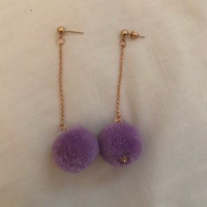LAVENDER POM POM EARRINGS